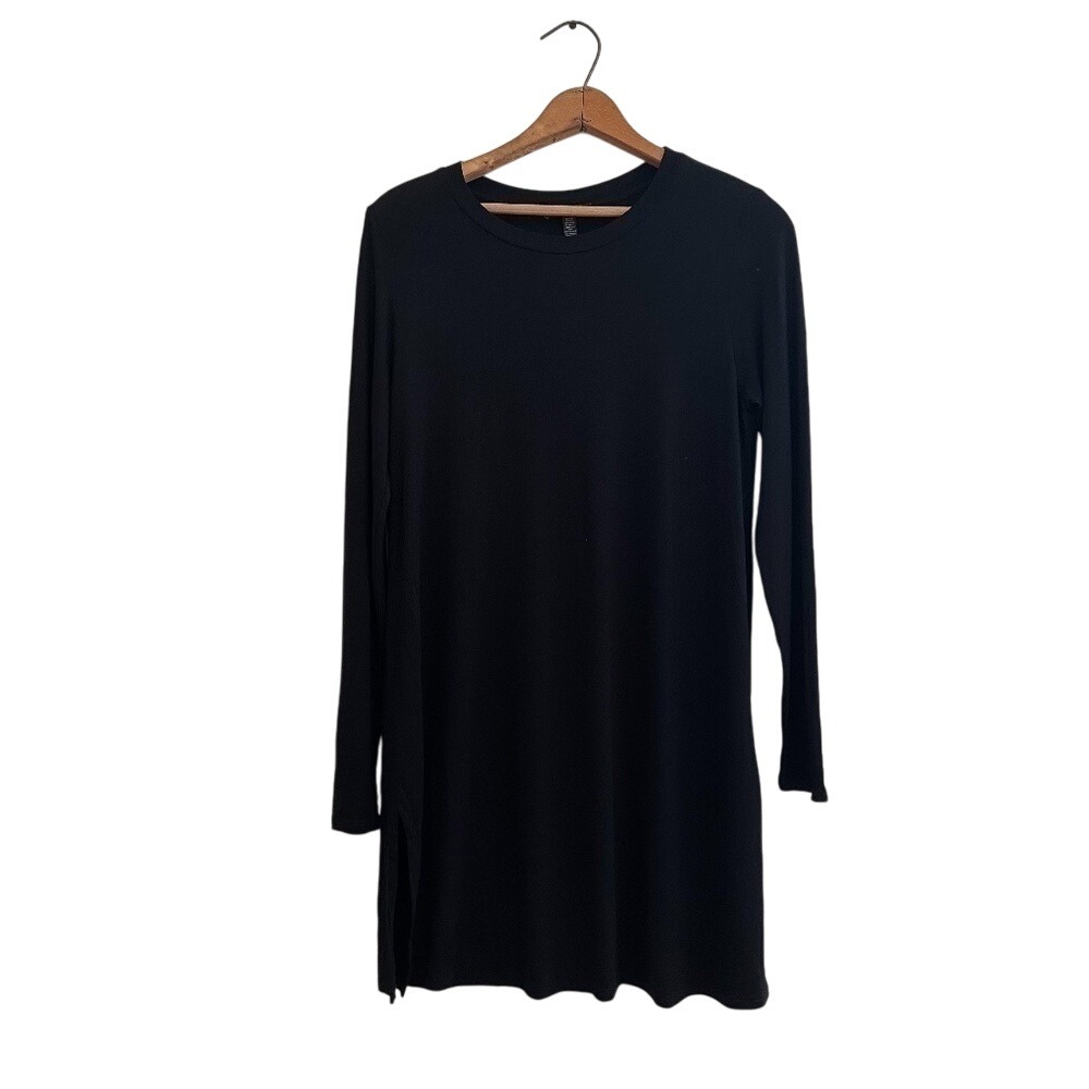 Eileen Fisher Round Neck Viscose Jersey‎ Tunic Side Slits - PS - Picture 2 of 9